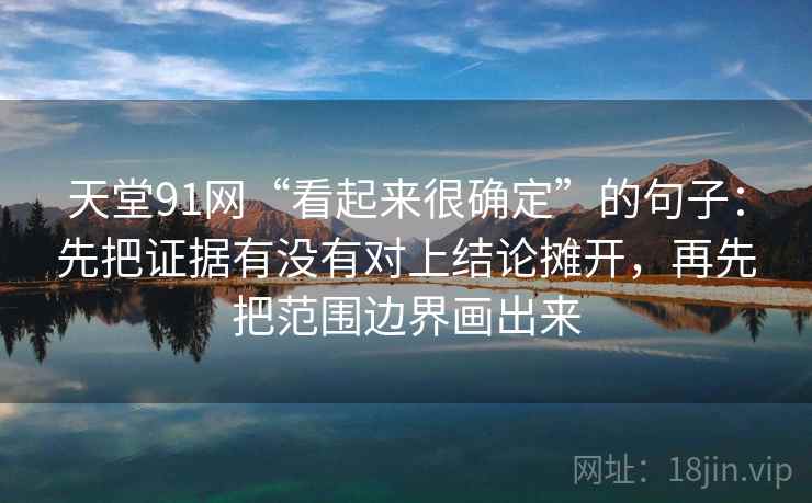 天堂91网“看起来很确定”的句子：先把证据有没有对上结论摊开，再先把范围边界画出来